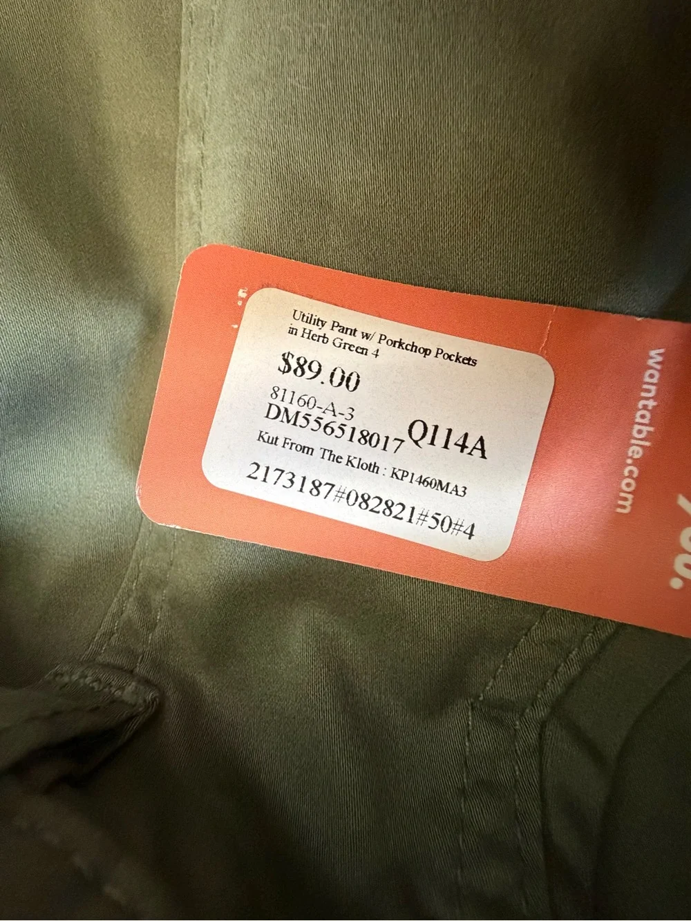 NWT Kut from the Kloth Wonens Herb Green Chris High Rise Jogger Pant Sz 4 - Picture 5 of 8
